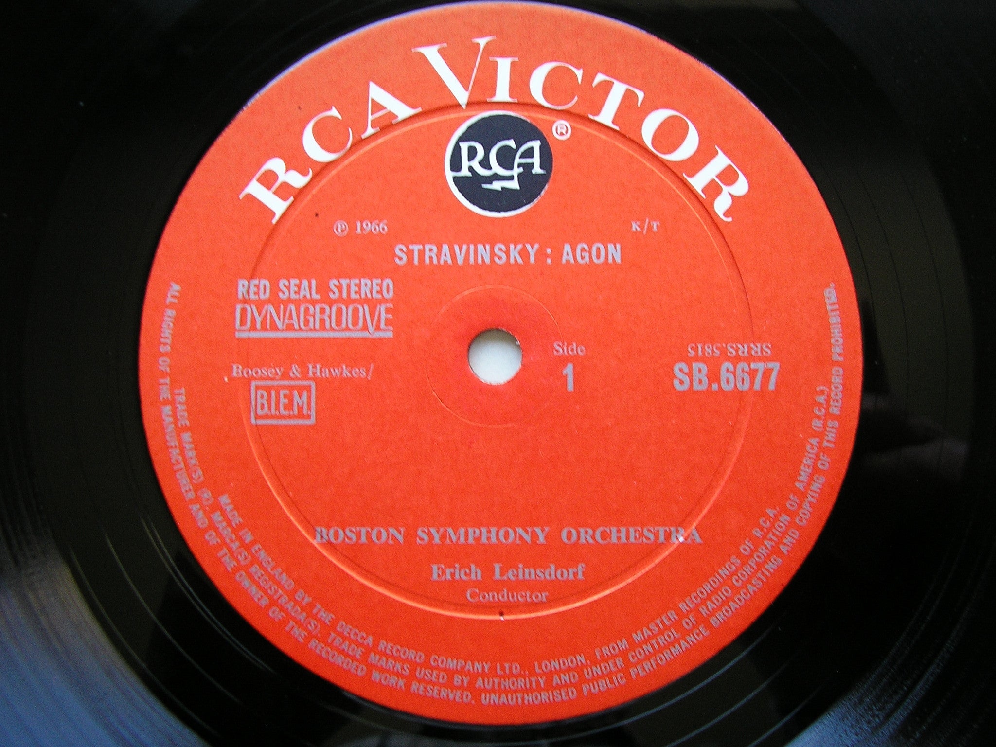 STRAVINSKY: AGON / SCHULLER: 7 STUDIES    LEINSDORF / BOSTON SYMPHONY   SB 6677
