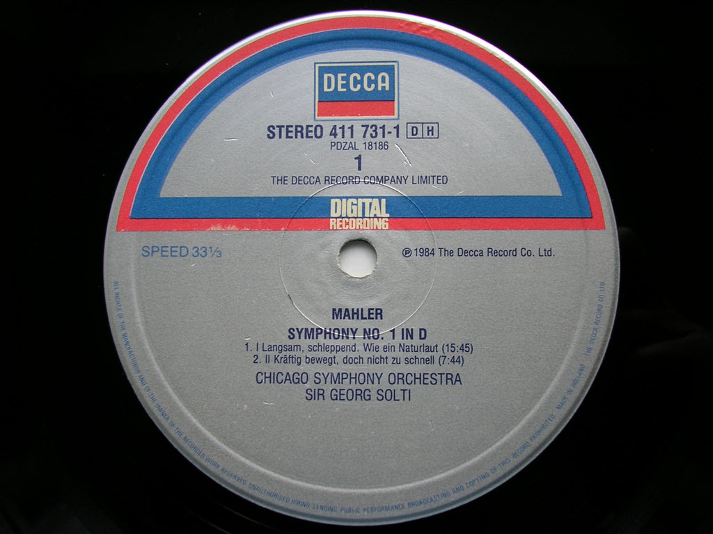 MAHLER: SYMPHONY No. 1       SOLTI / CHICAGO SYMPHONY    411 731