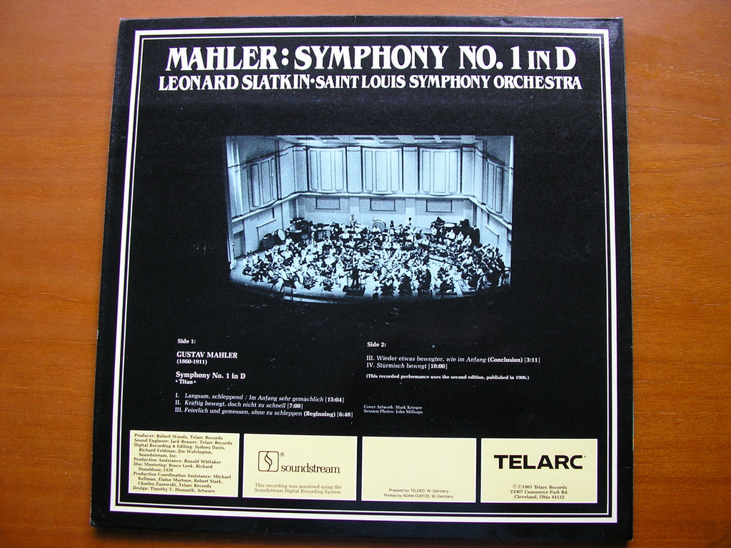 MAHLER: SYMPHONY No. 1       SLATKIN / SAINT LOUIS SYMPHONY     DG-10066