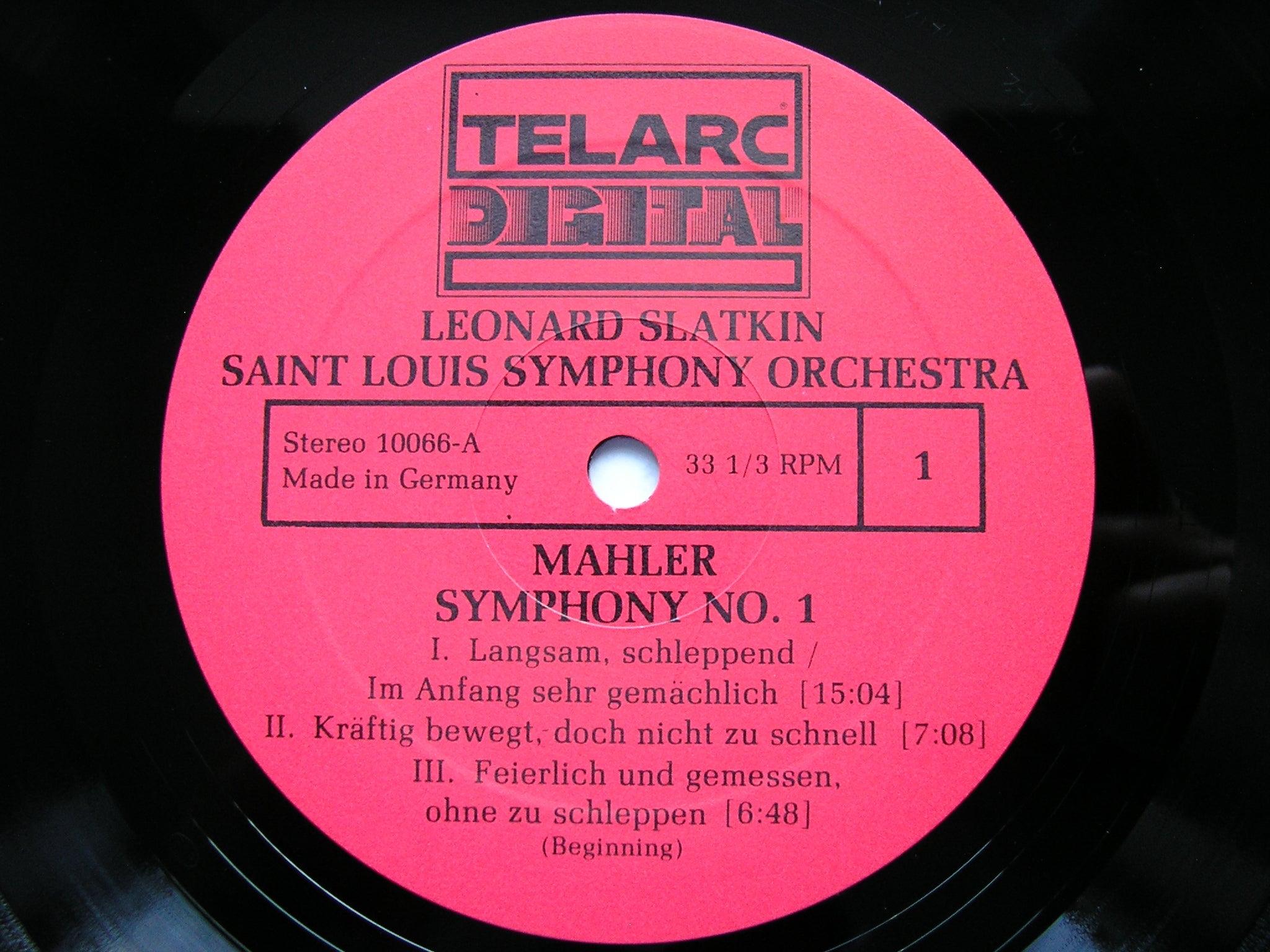 MAHLER: SYMPHONY No. 1       SLATKIN / SAINT LOUIS SYMPHONY     DG-10066
