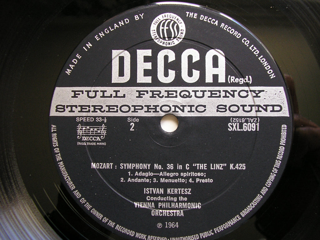 SXL 6091 MOZART: SYMPHONY No. 36 / EINE KLEINE NACHTMUSIK KERTESZ / VIENNA PHILHARMONIC