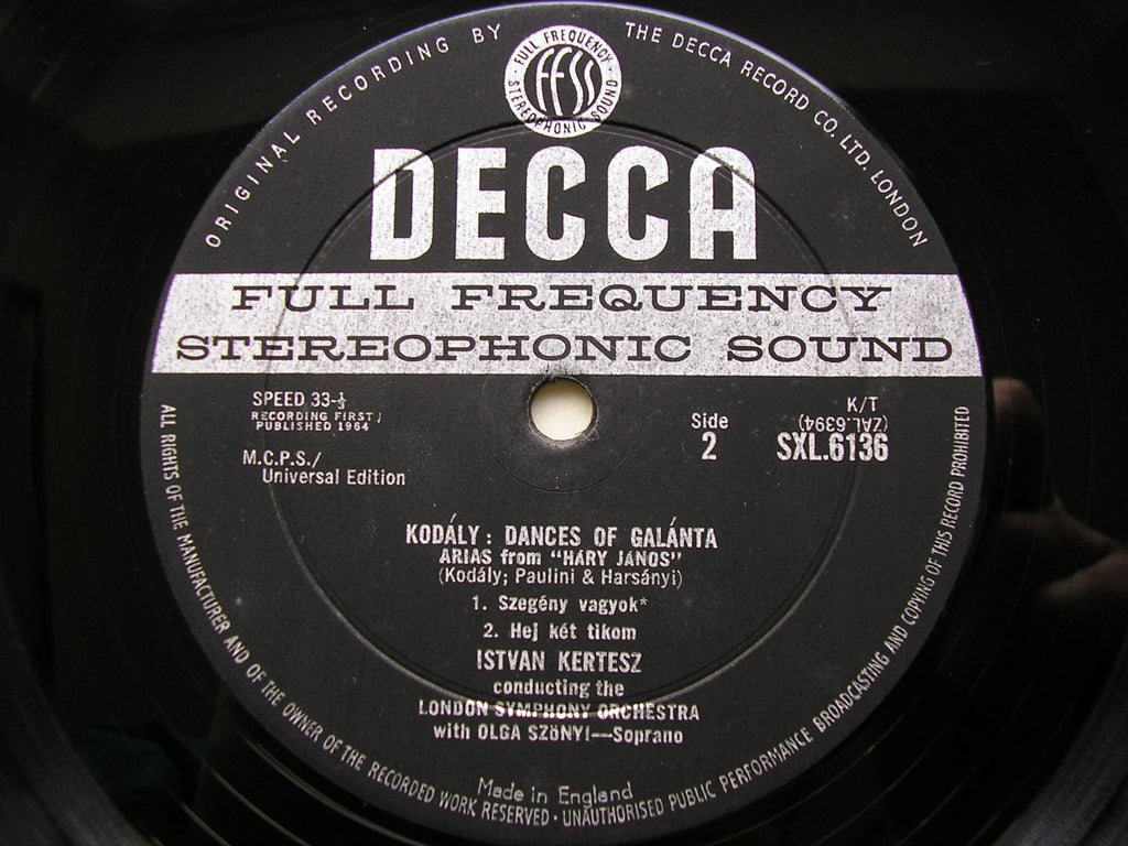 SXL 6136 KODALY: HARY JANOS Suite / DANCES OF GALANTA KERTESZ / LONDON SYMPHONY