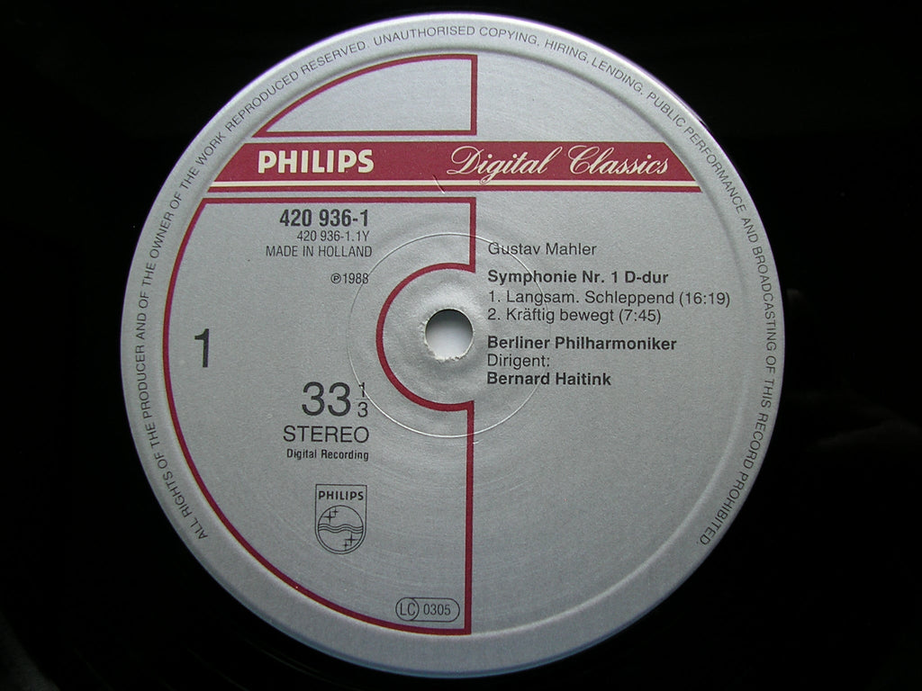 MAHLER: SYMPHONY No. 1       HAITINK / BERLIN PHILARMONIC     420 936