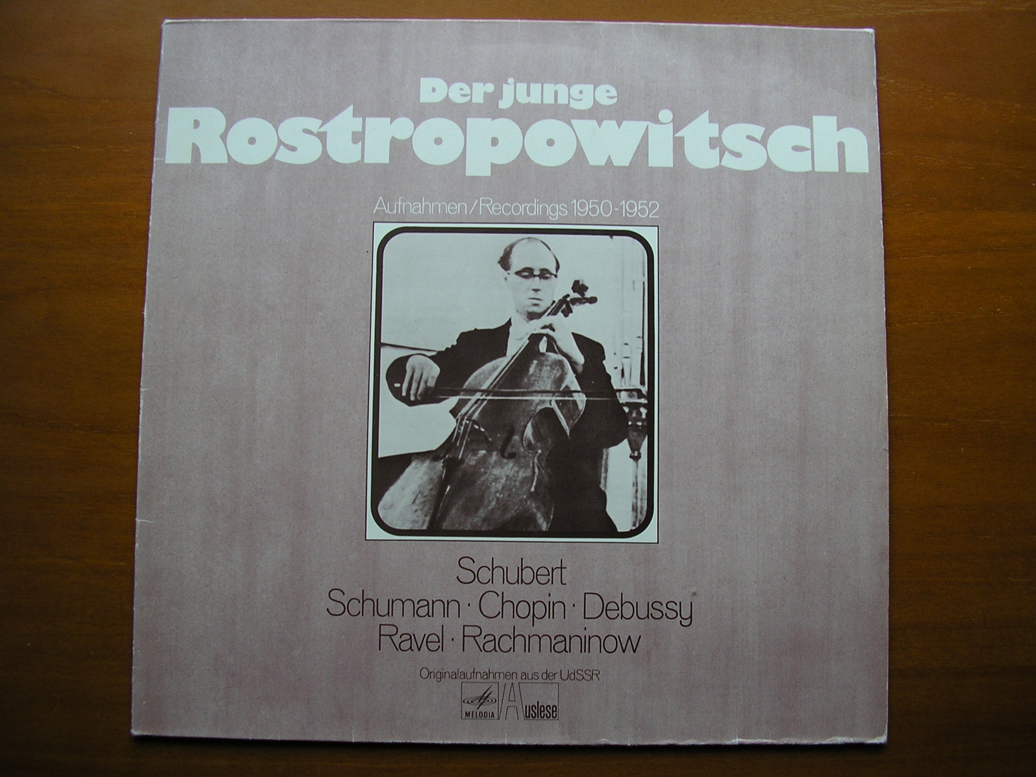 THE YOUNG ROSTROPOVICH: SCHUBERT / SCHUMANN / CHOPIN / DEBUSSY / RAVEL / RACHMANINOV     87 959 XAK