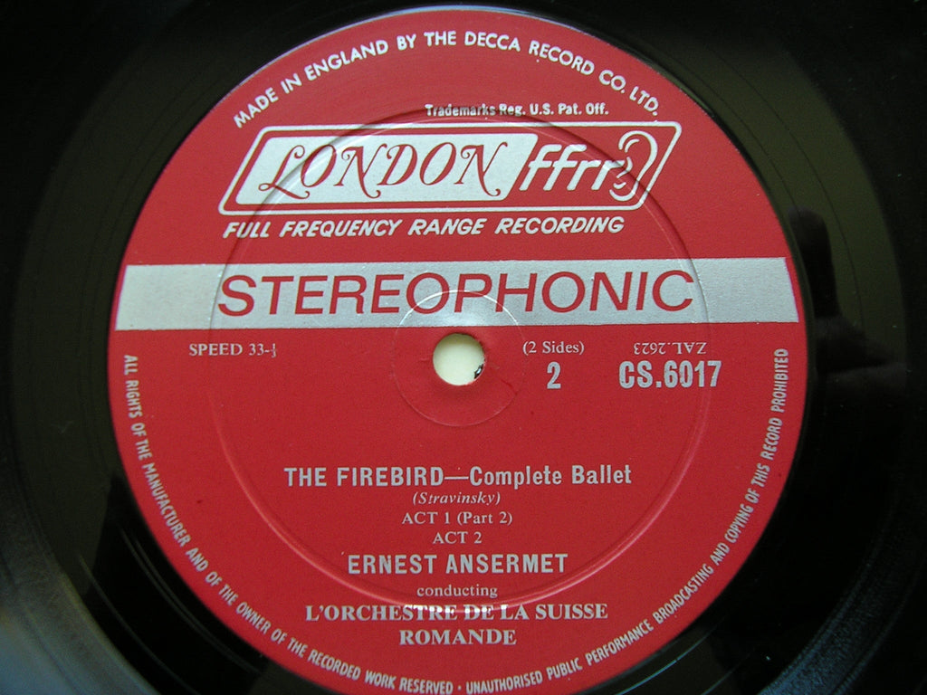 STRAVINSKY: THE FIRE BIRD   ANSERMET / SUISSE ROMANDE   CS 6017