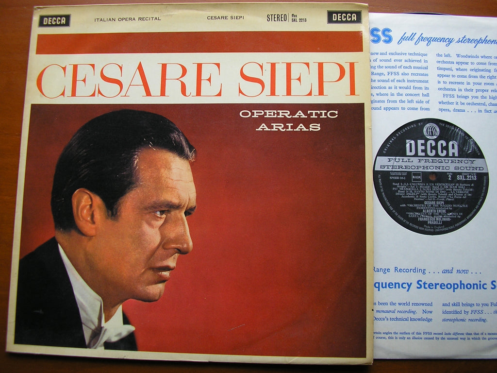 SXL 2213 CESARE SIEPI SINGS ITALIAN OPERA ARIAS: BOITO / VERDI / ROSSINI / PONCHIELLI