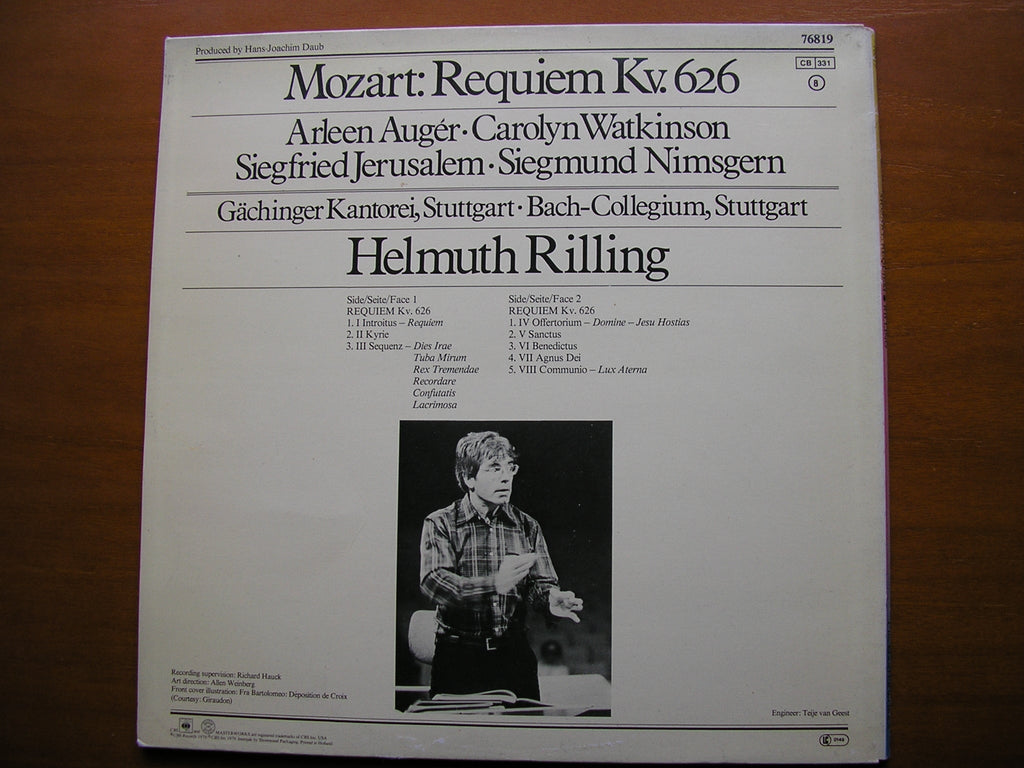 MOZART: REQUIEM   SOLOISTS / RILLING / CHOIR / BACH COLLEGIUM STUTTGART / RILLING     76819