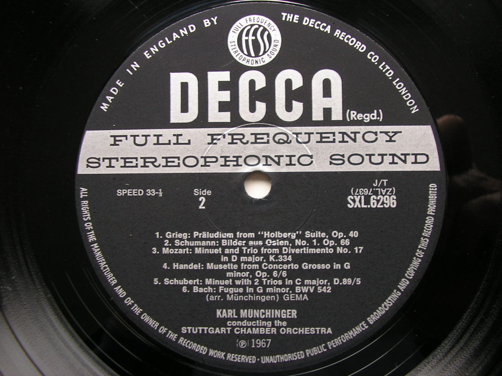 SXL 6296 MUNCHINGER MINIATURES KARL MUNCHINGER / STUTTGART CHAMBER ORCHESTRA