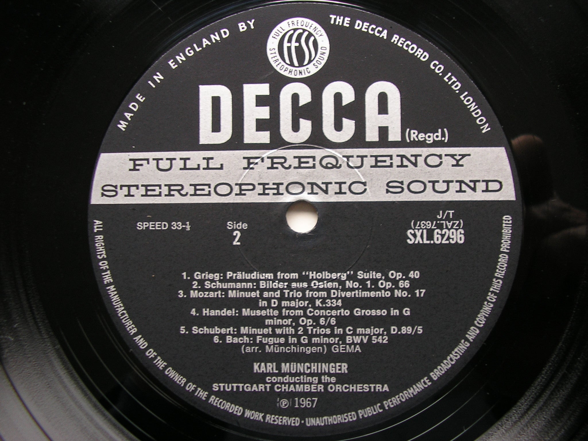 SXL 6296 MUNCHINGER MINIATURES KARL MUNCHINGER / STUTTGART CHAMBER ORCHESTRA