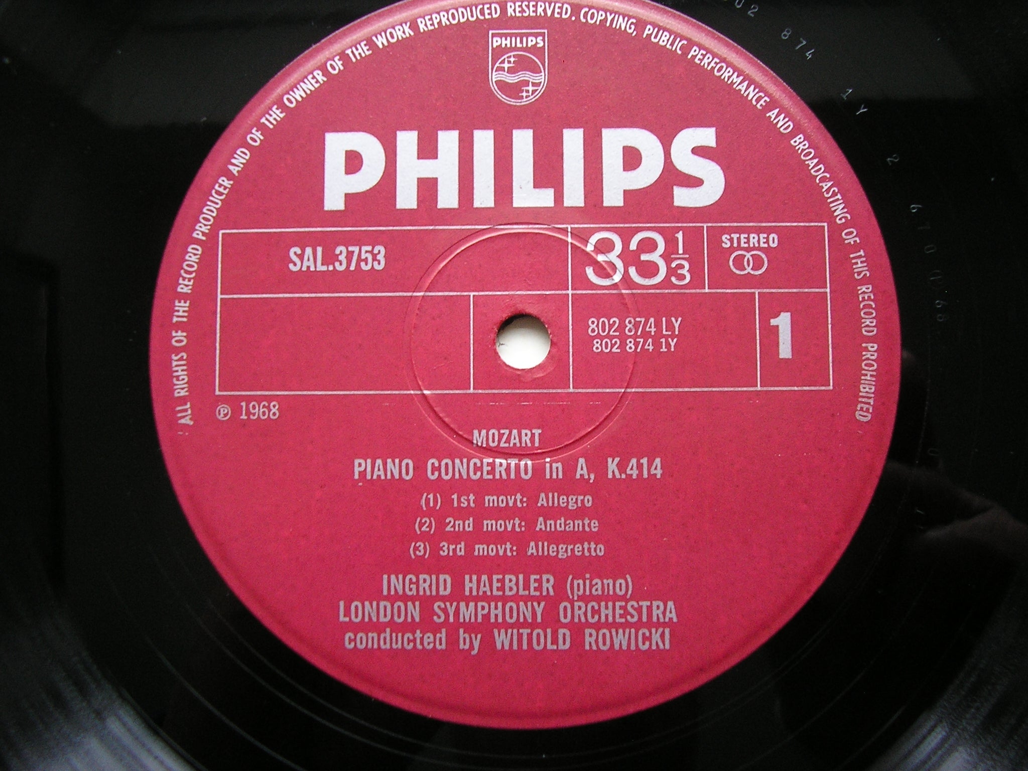 MOZART: PIANO CONCERTOS Nos. 12 & 26 'Coronation'    HAEBLER / LONDON SYMPHONY / ROWICKI     SAL 3753