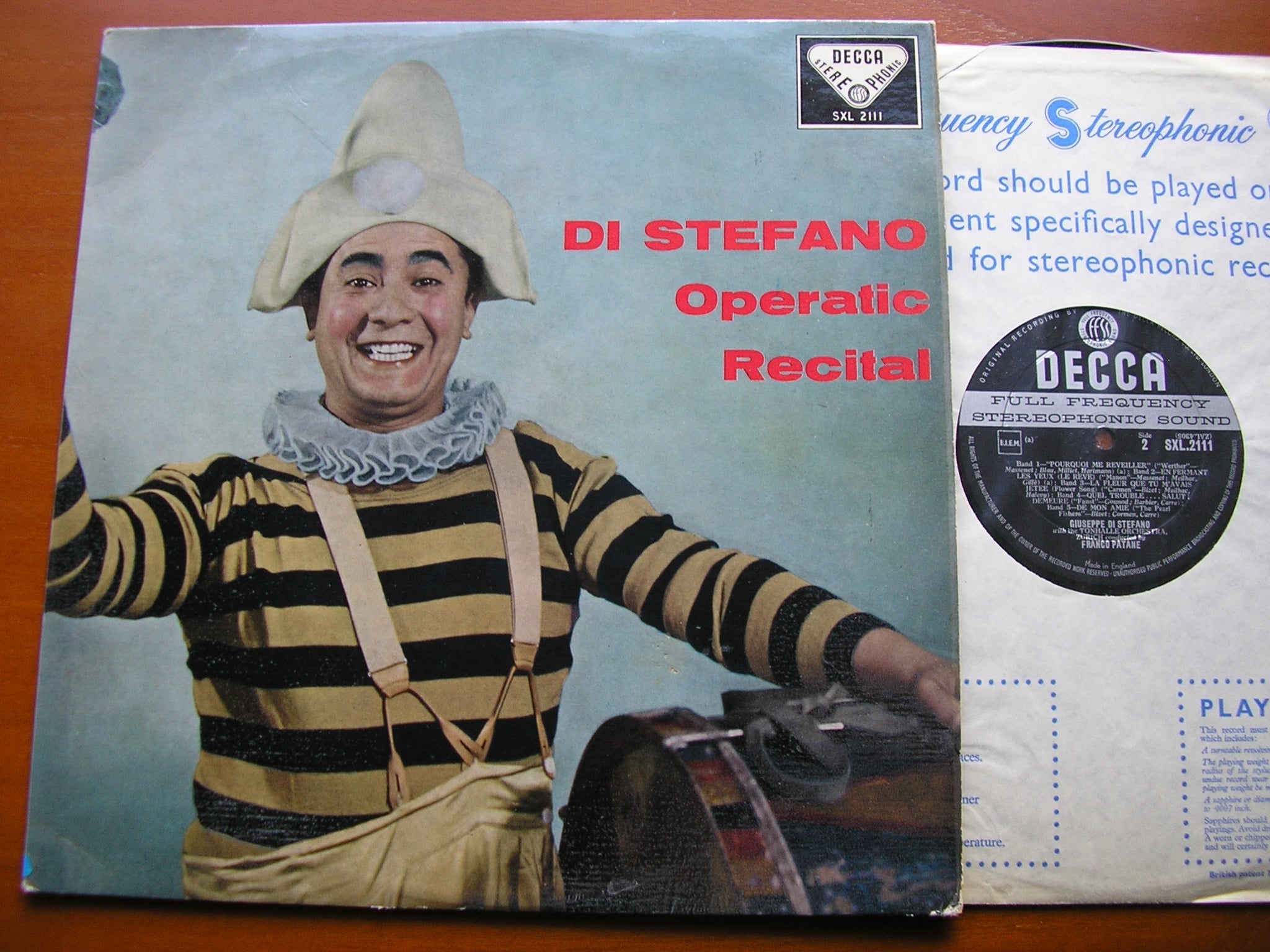 SXL 2111 DI STEFANO SINGS OPERA ARIAS: MASSENET / GOUNOD / BIZET / PUCCINI / GIORDANO TONHALLE ORCHESTRA / PATANE