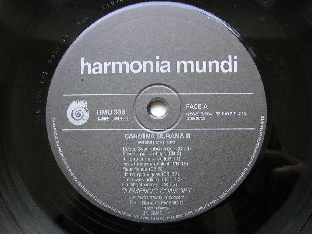 CARMINA BURANA: A COLLECTION OF VOCAL & INSTRUMENTAL PIECES FROM THE 13th CENTURY MANUSCRIPT           CLEMENCIC CONSORT      HM 335 - 339