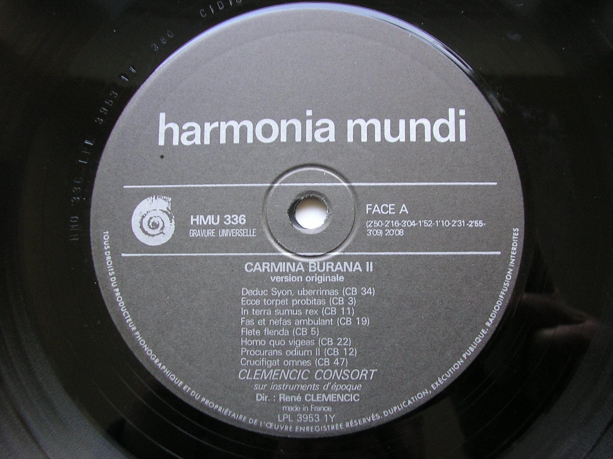 CARMINA BURANA: A COLLECTION OF VOCAL & INSTRUMENTAL PIECES FROM THE 13th CENTURY MANUSCRIPT           CLEMENCIC CONSORT      HM 335 - 339