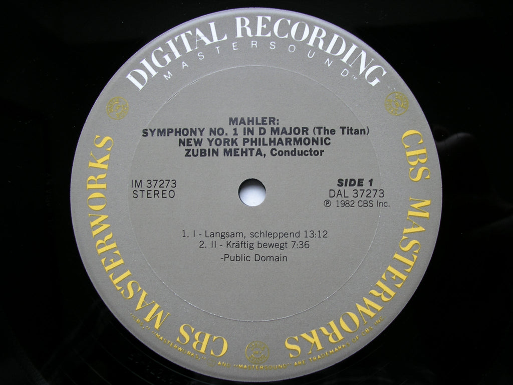MAHLER: SYMPHONY No. 1       MEHTA / NEW YORK PHILHARMONIC      IM 37273