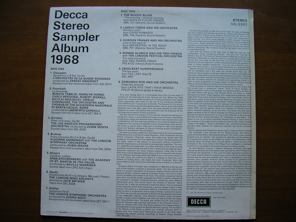 SXL 6362  DECCA STEREO SAMPLER 1968    ED2