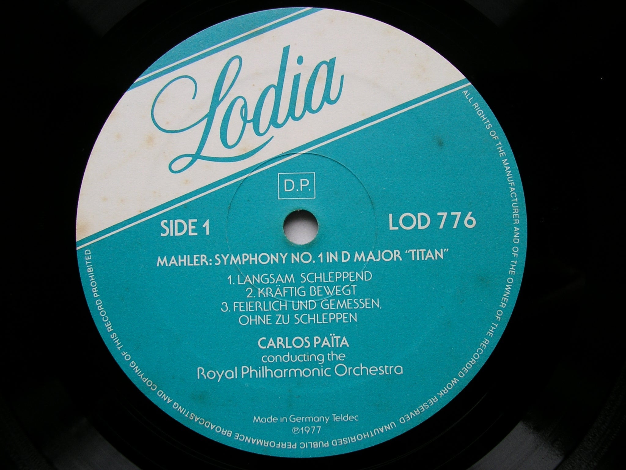 MAHLER: SYMPHONY No. 1       PAITA / ROYAL PHILHARMONIC      LOD 776