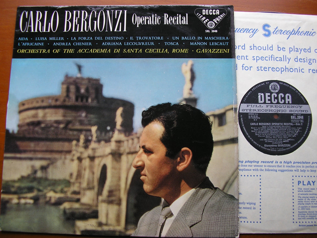 SXL 2048 CARLO BERGONZI SINGS OPERATIC ARIAS: VERDI / PUCCINI / CILEA / GIORDANO / MEYERBEER ACC di SC / GAVAZZENI