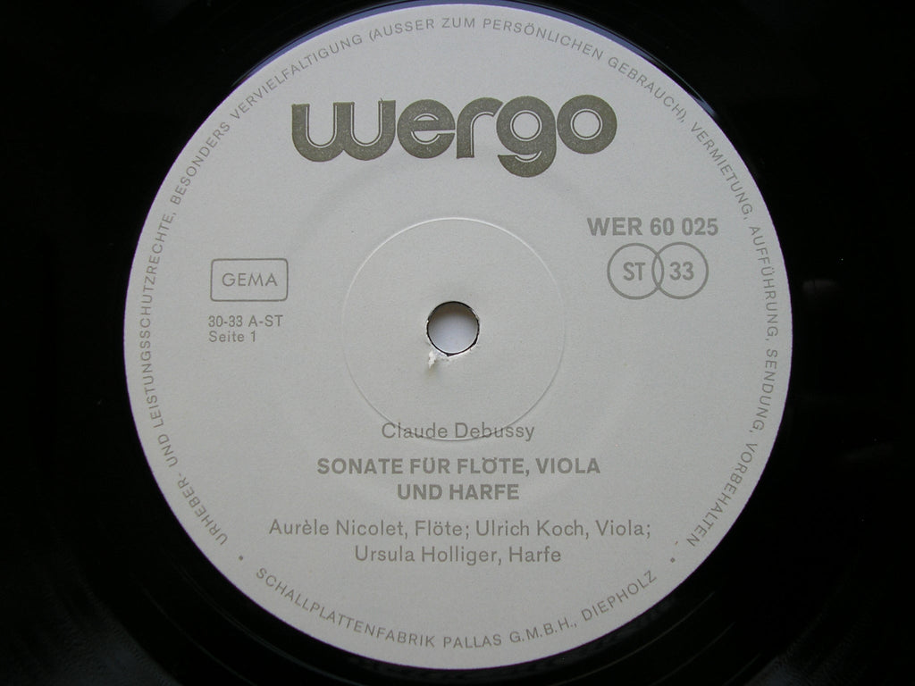 DEBUSSY: THREE SONATAS    NICOLET / PALM / HOLLIGER / GAVRILOV / BERGMANN / KOCH      WER 60 025