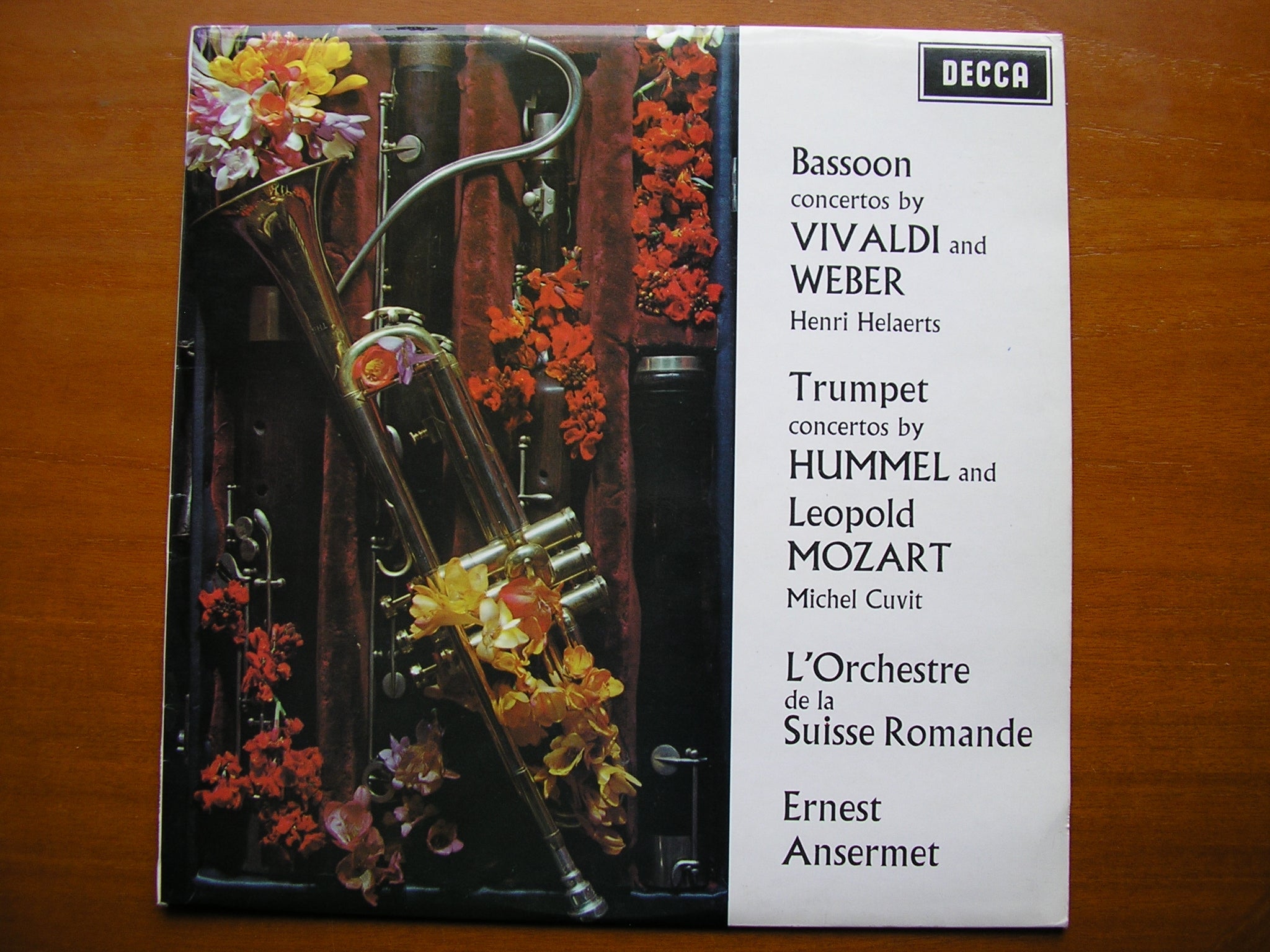 SXL 6375  BASSOON & TRUMPET CONCERTOS: VIVALDI / HUMMEL / WEBER / LEOPOLD MOZART      ANSERMET / SUISSE ROMANDE   ED3