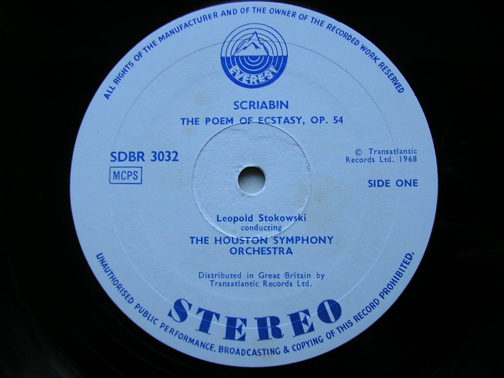 SCRIABIN: THE POEM OF ECSTASY / AMIROV: AZERBAIJAN MUGAM     STOKOWSKI / HOUSTON SYMPHONY    SDBR 3032