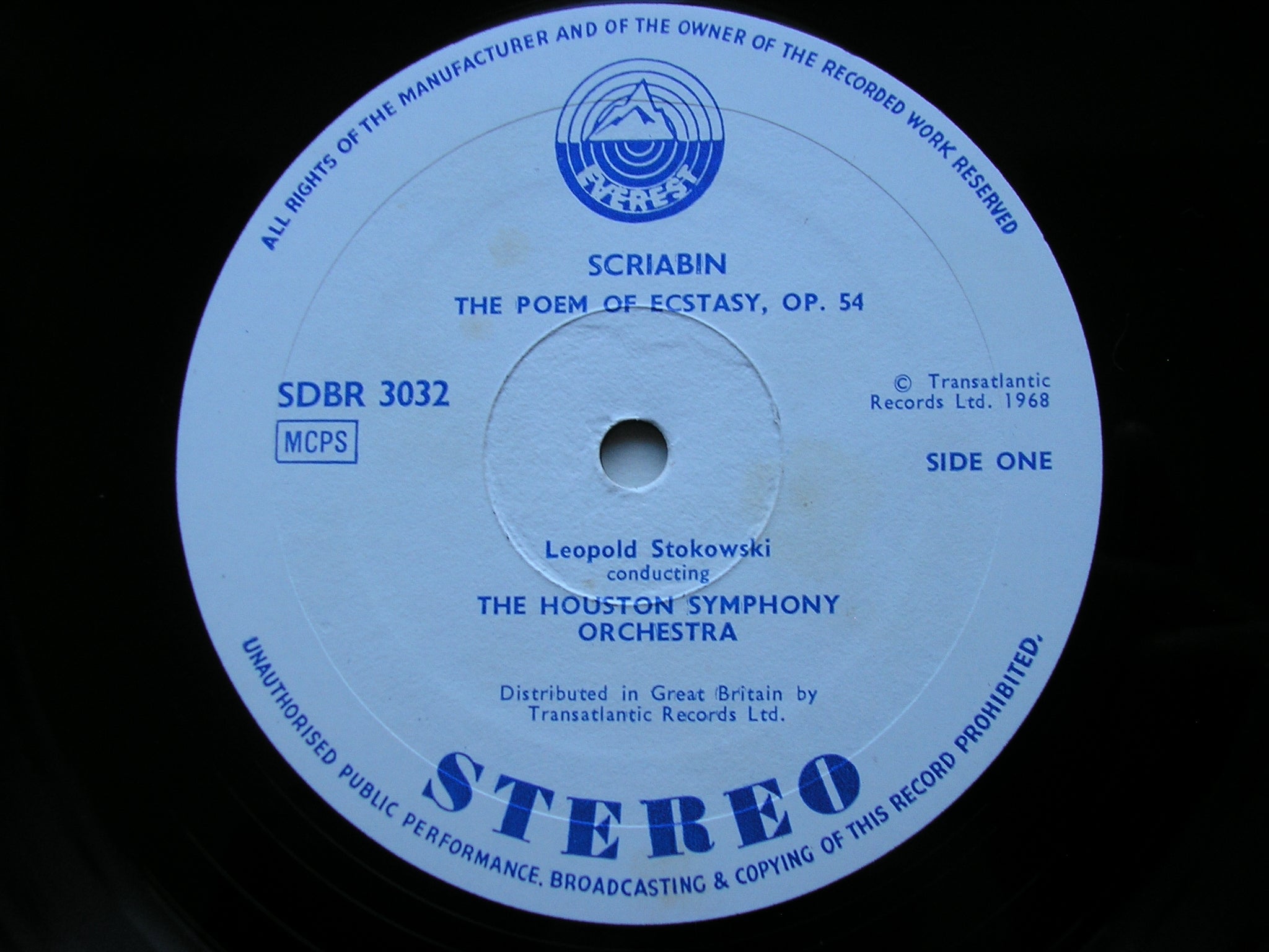 SCRIABIN: THE POEM OF ECSTASY / AMIROV: AZERBAIJAN MUGAM     STOKOWSKI / HOUSTON SYMPHONY    SDBR 3032