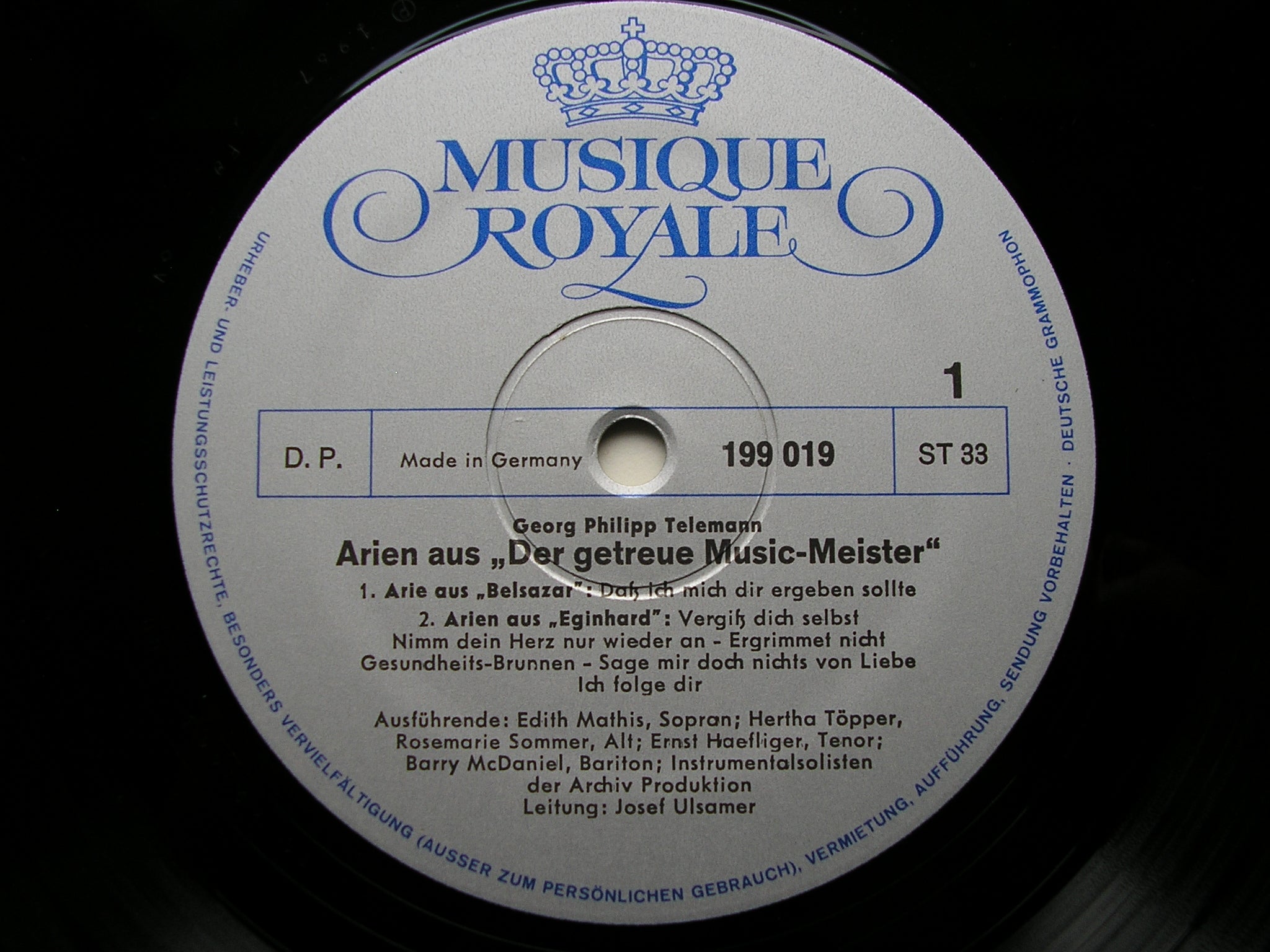 TELEMANN: ARIAS from 'The Constant Music Master'      MATHIS / HOPPER / HAEFLIGER / McDANIEL / ULSAMER     199019