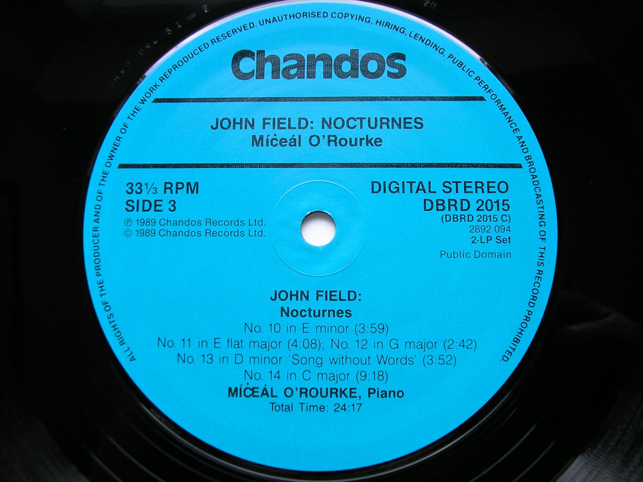 JOHN FIELD: THE COMPLETE NOCTURNES    MICEAL O'ROURKE     DBRD 2015