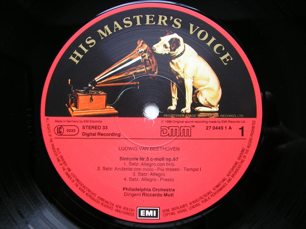 BEETHOVEN: SYMPHONIES Nos. 1 & 5    MUTI / PHILHADELPHIA ORCHESTRA   27 0449