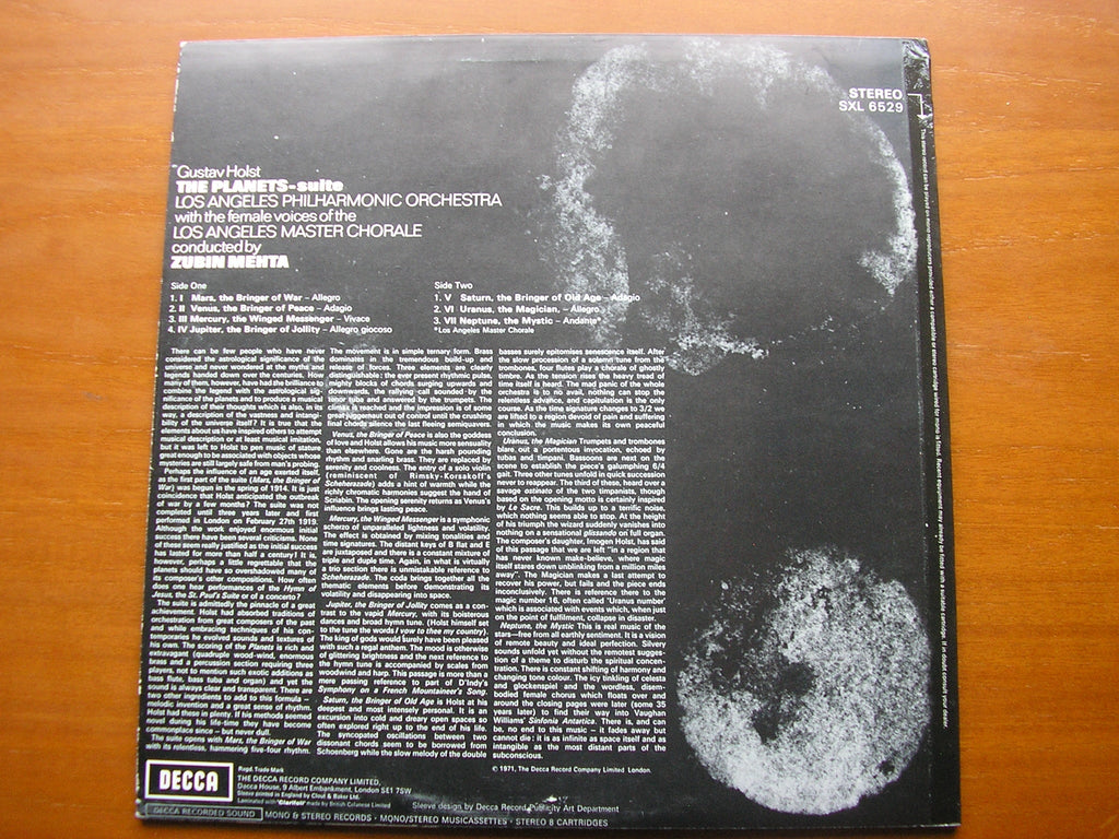 HOLST: THE PLANETS      MEHTA / LOS ANGELES PHILHARMONIC     SXL 6529