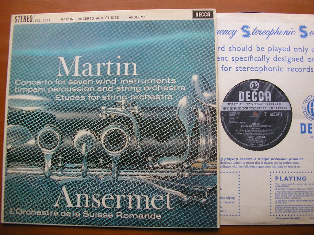 MARTIN: CONCERTO FOR 7 WINDS / ETUDES FOR STRINGS    ANSERMET / SUISSE ROMANDE     SXL 2311