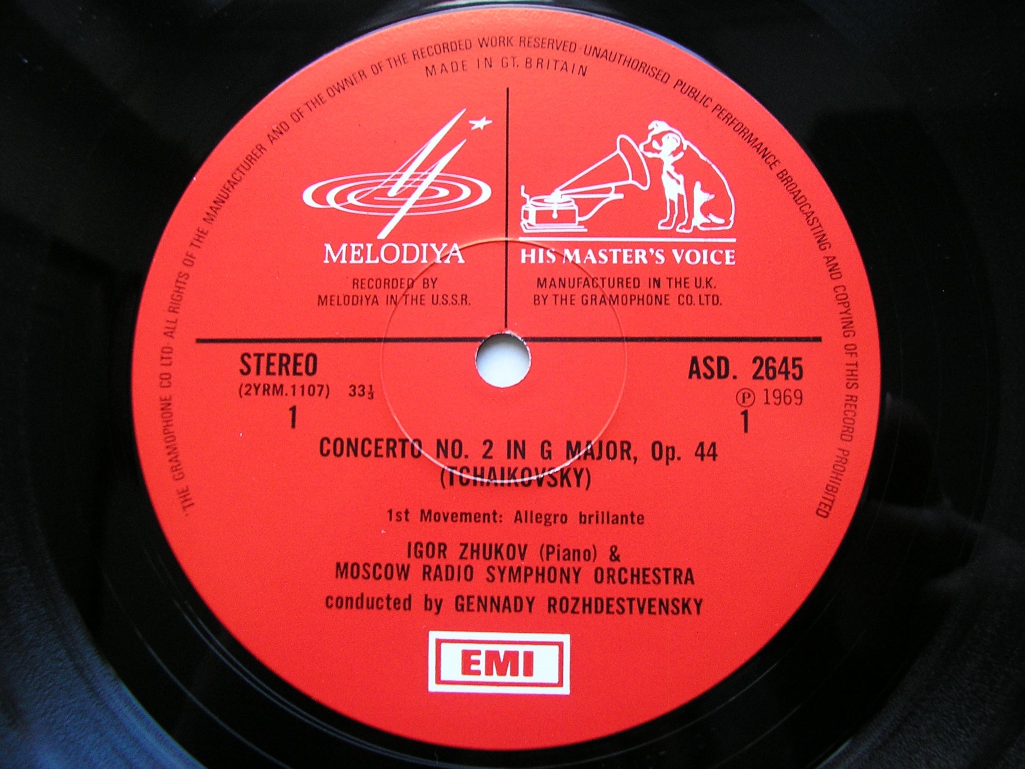 TCHAIKOVSKY: PIANO CONCERTO No. 2     ZHUKOV / MOSCOW RADIO SYMPHONY / ROZHDESTVENSKY   ASD 2645