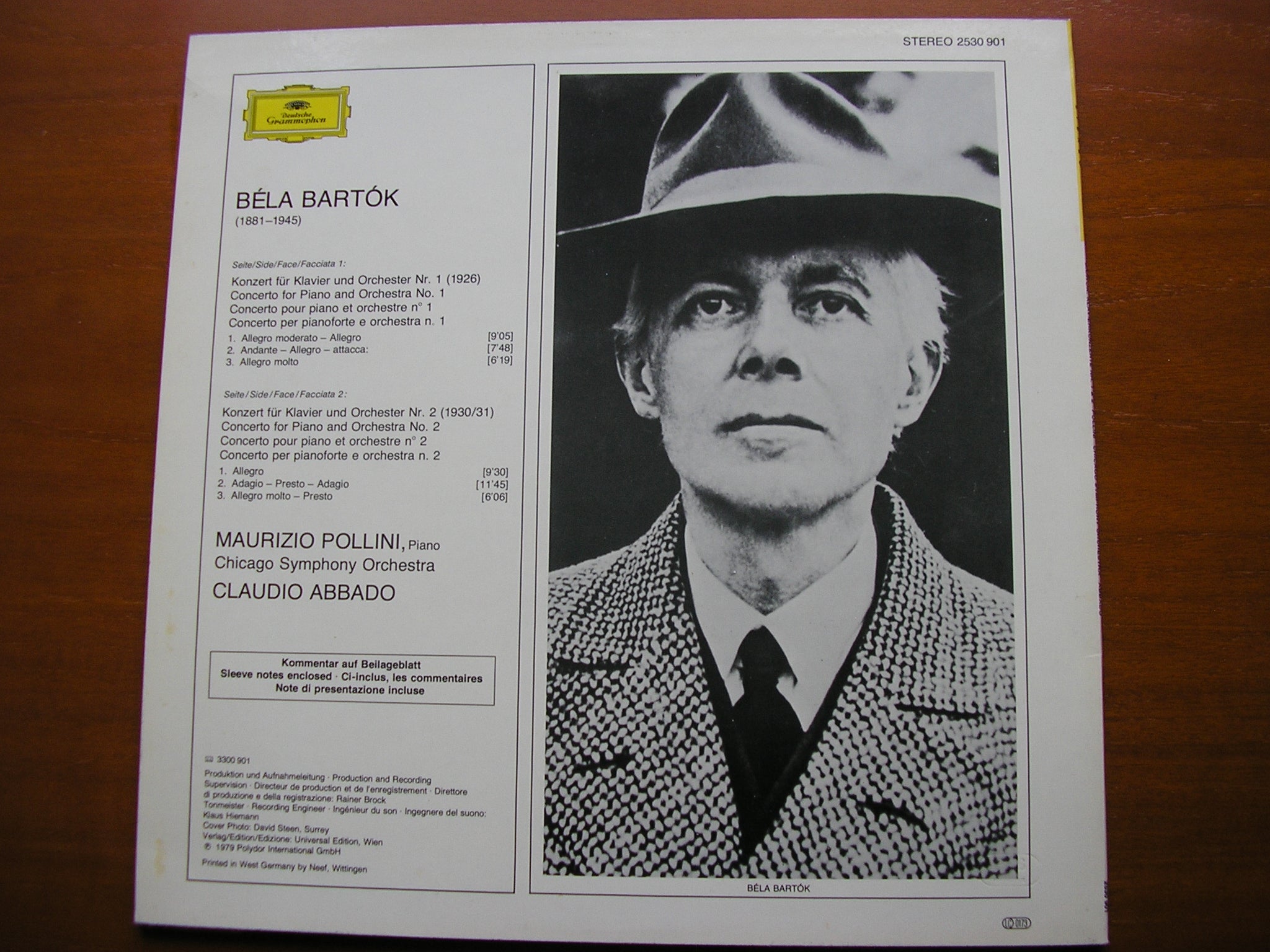 BARTOK: PIANO CONCERTOS Nos. 1 & 2     POLLINI / CHICAGO SYMPHONY / ABBADO     2530 901