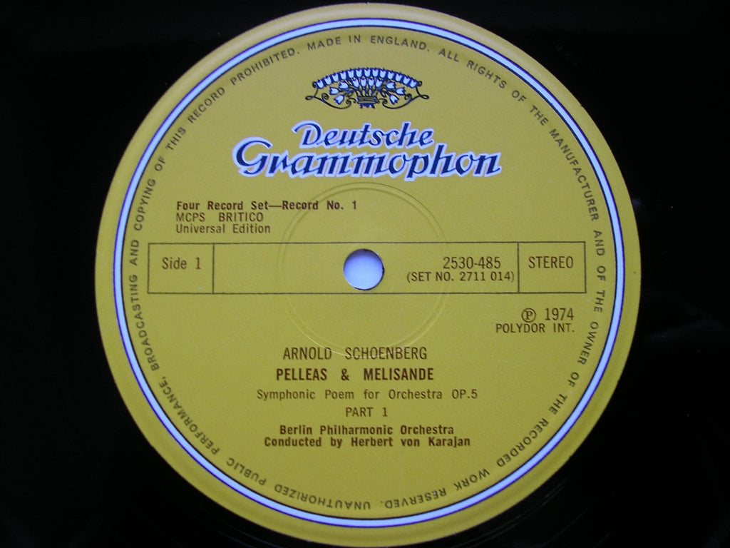SCHOENBERG / WEBERN / BERG: ORCHESTRAL MUSIC      KARAJAN / BERLIN PHILHARMONIC ORCHESTRA    4LP     2711 014