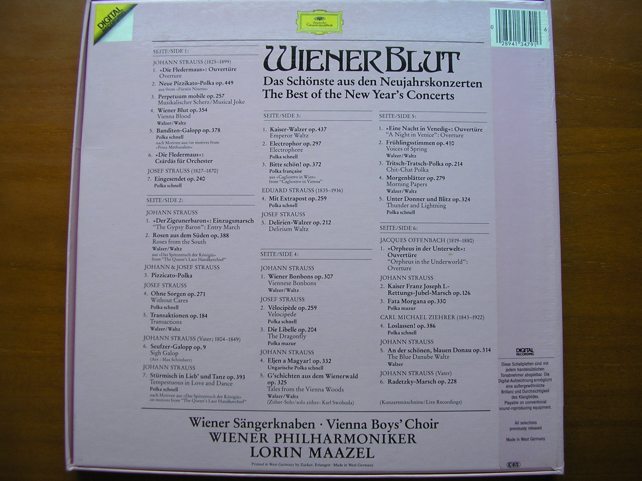WEINER BLUT: The best of NEW YEAR'S CONCERTS       MAAZEL / VIENNA PHILHARMONIC ORCHESTRA     3LP    413 479