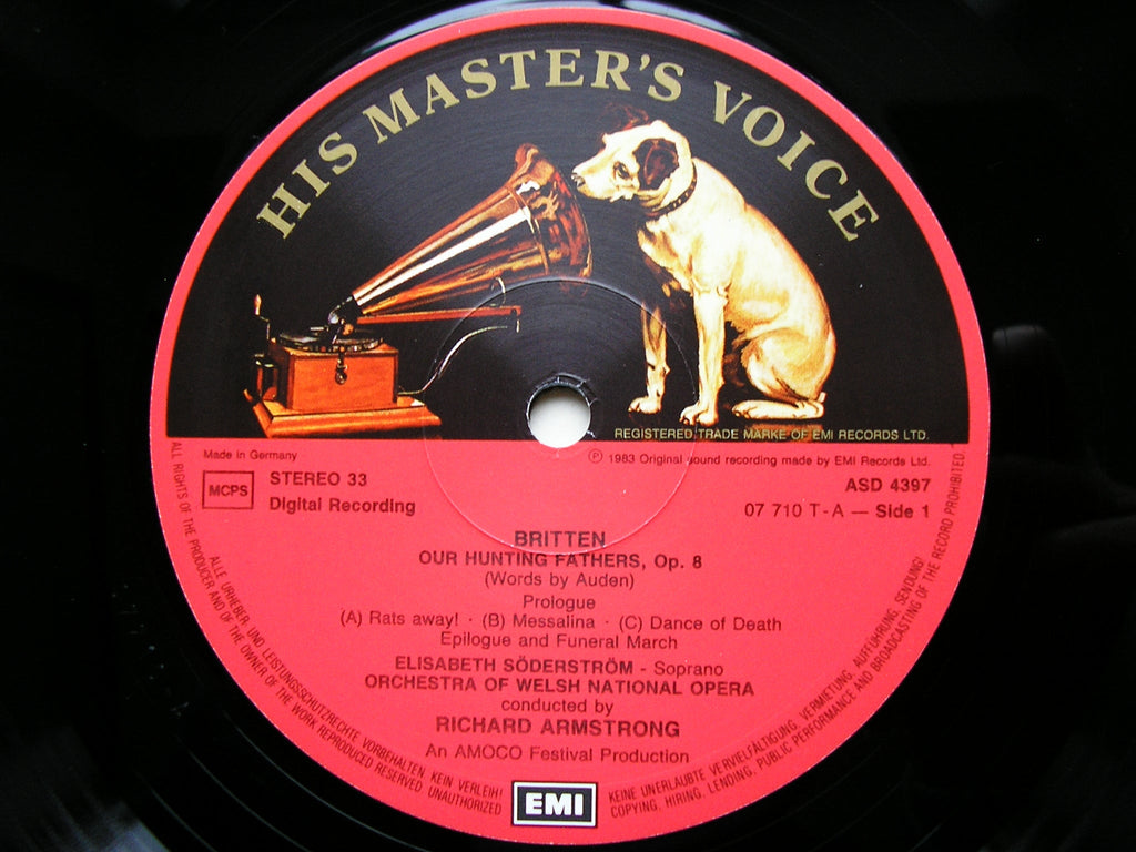 BRITTEN: OUR HUNTING FATHERS Op. 8 / FOLK SONGS    SODERSTROM / WNO ORCHESTRA / ARMSTRONG    ASD 4397