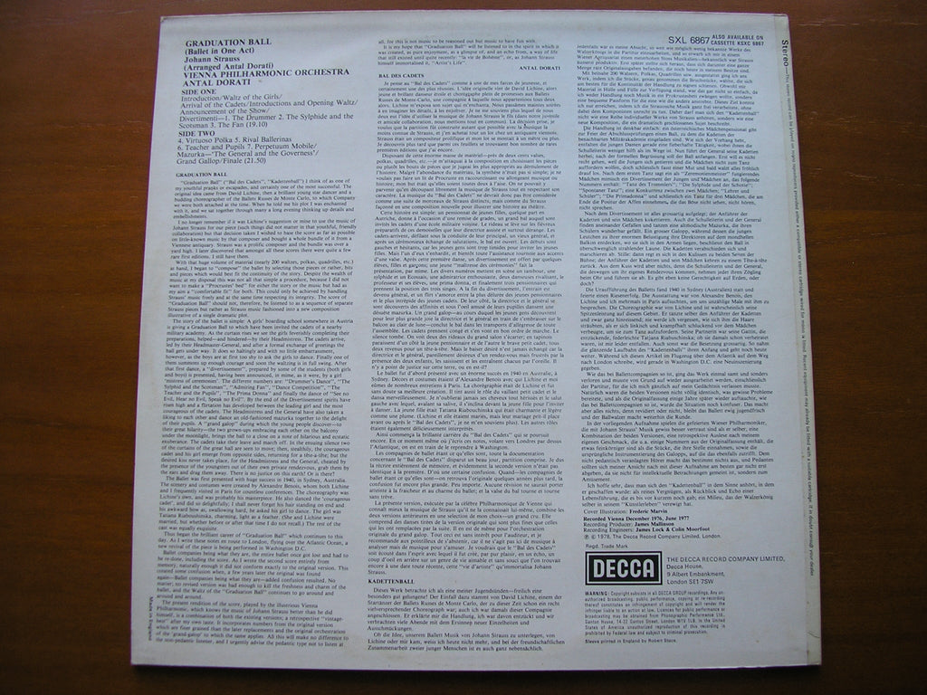 SXL 6867 STRAUSS - DORATI: GRADUATION BALL ANTAL DORATI / VIENNA PHILHARMONIC
