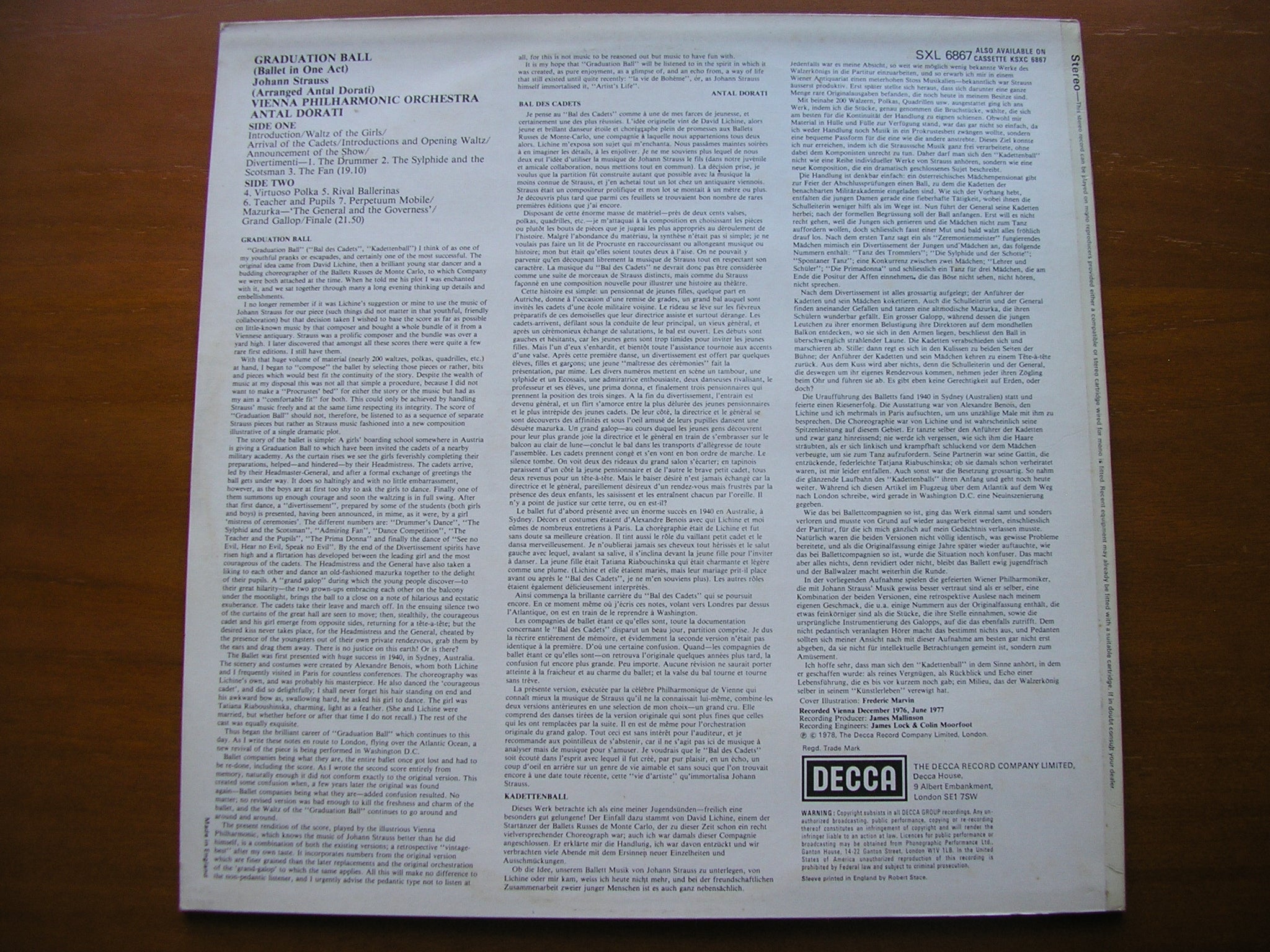 SXL 6867 STRAUSS - DORATI: GRADUATION BALL ANTAL DORATI / VIENNA PHILHARMONIC