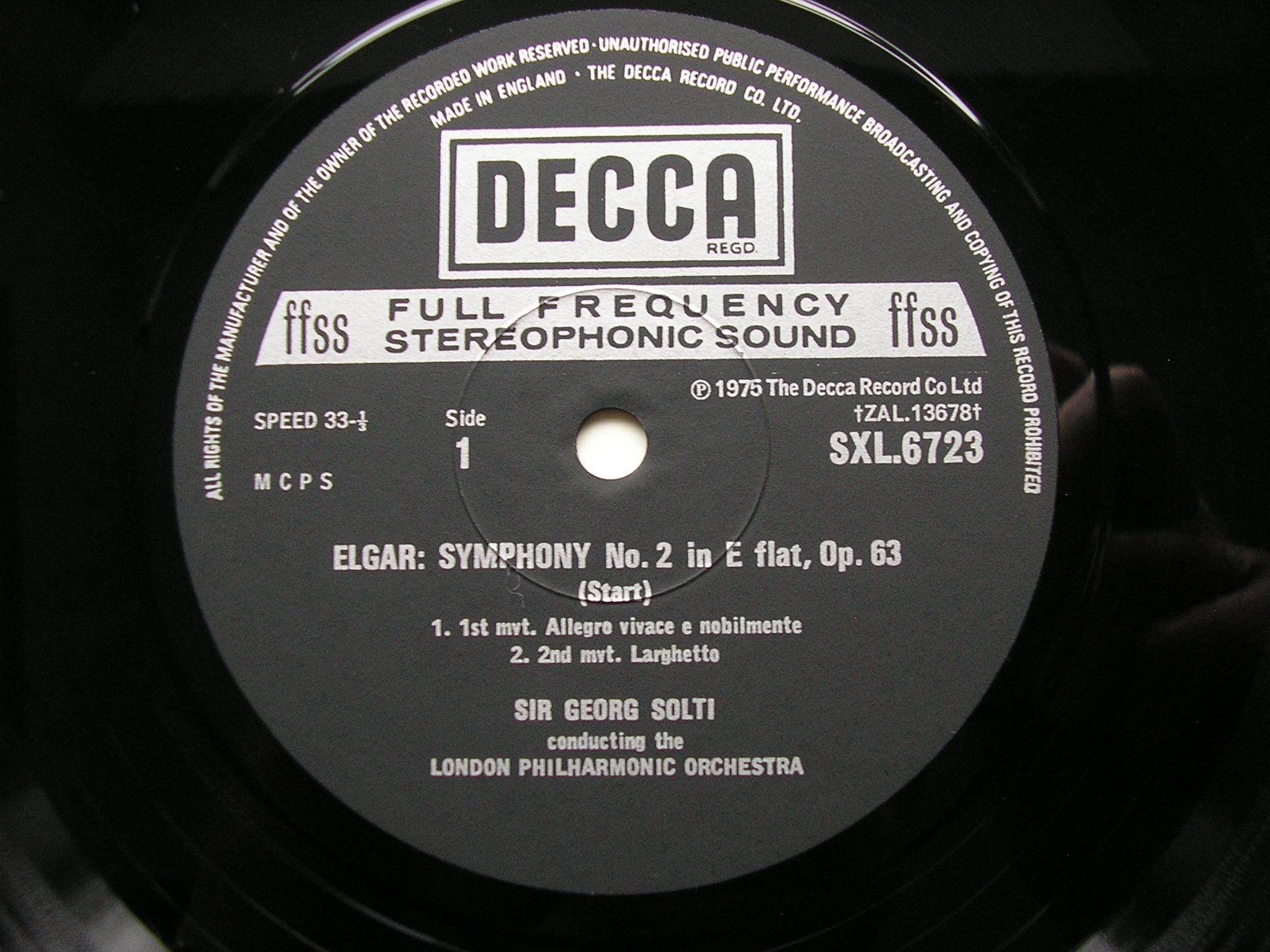 SXL 6723 ELGAR: SYMPHONY No. 2 SOLTI / LONDON PHILHARMONIC