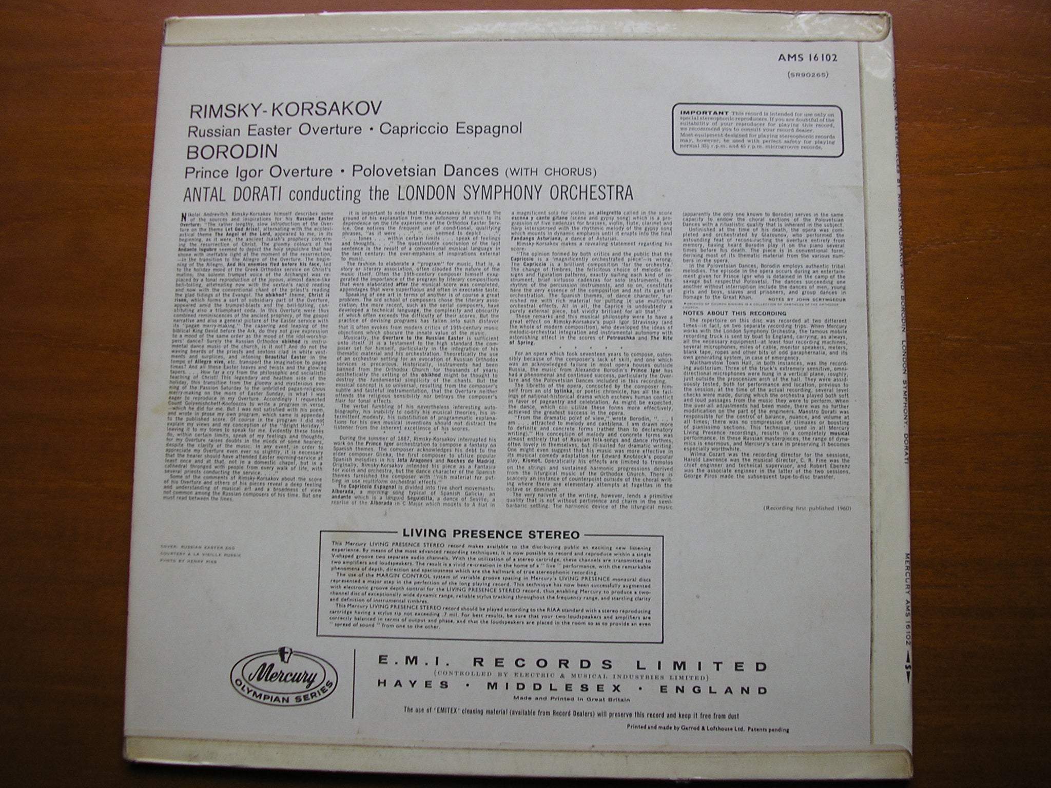 BORODIN / RIMSKY-KORSAKOV: ORCHESTRAL WORKS     DORATI / LONDON SYMPHONY     AMS 16102