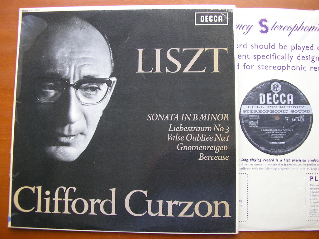 SXL 6076 LISZT: SONATA IN B Minor / BERCEUSE / LIEBESTRAUM / GNOMENREIGEN CLIFFORD CURZON