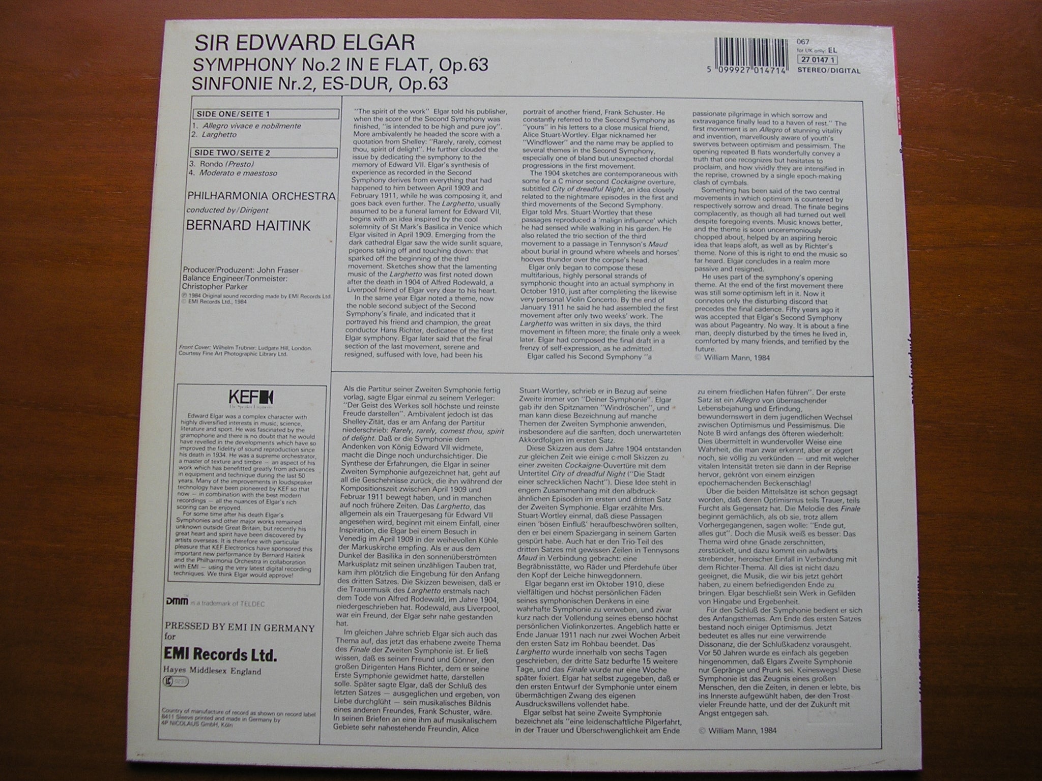 ELGAR: SYMPHONY No. 2       HAITINK / PHILHARMONIA ORCHESTRA     27 0147
