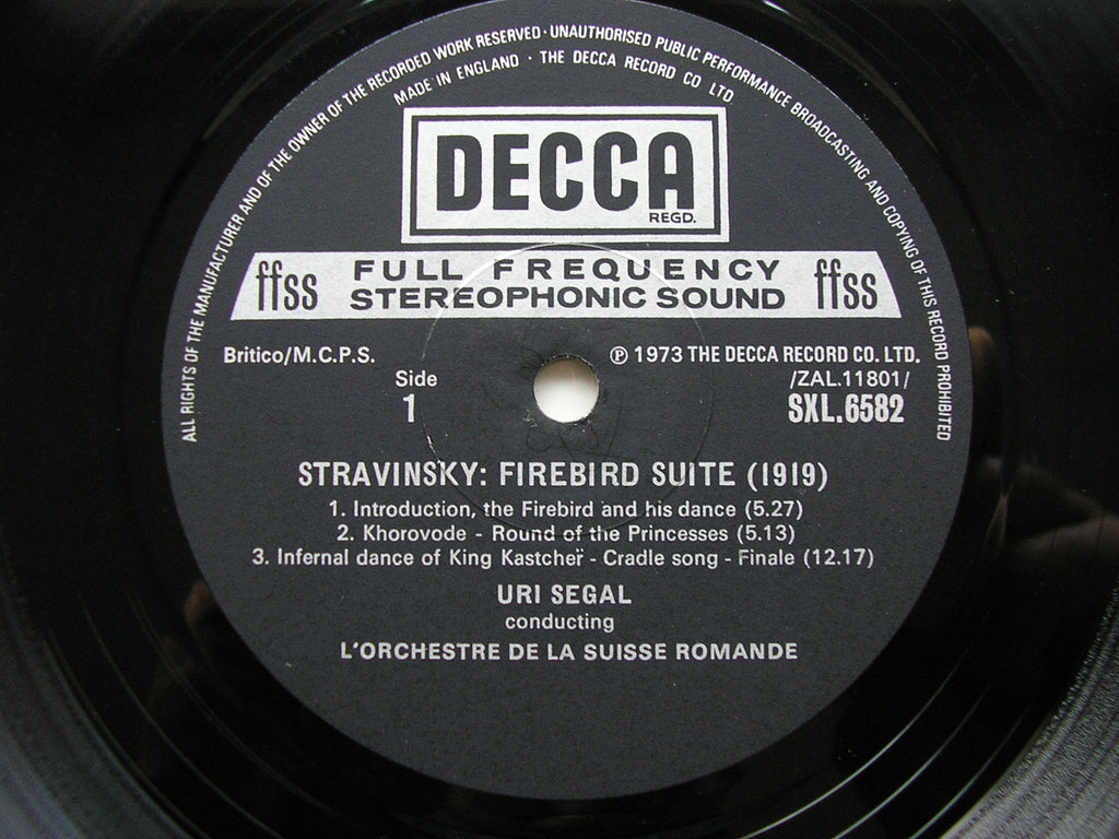 STRAVINSKY: THE FIREBIRD / SYMPHONY in C       SEGAL / SUISSE ROMANDE      SXL 6582