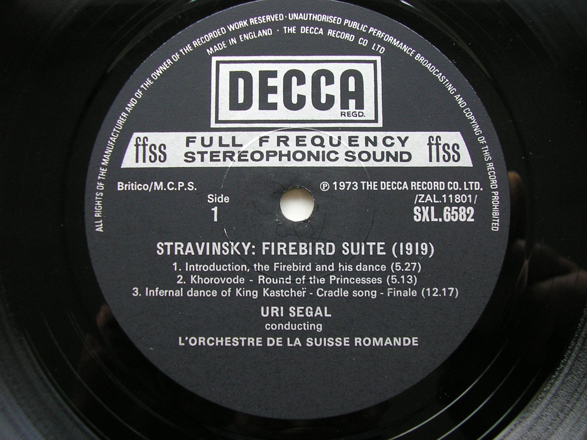 STRAVINSKY: THE FIREBIRD / SYMPHONY in C       SEGAL / SUISSE ROMANDE      SXL 6582