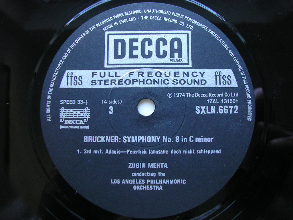 SXL 6671 / 2 BRUCKNER: SYMPHONY No. 8 MAAZEL / LOS ANGELES PHILHARMONIC 2LP