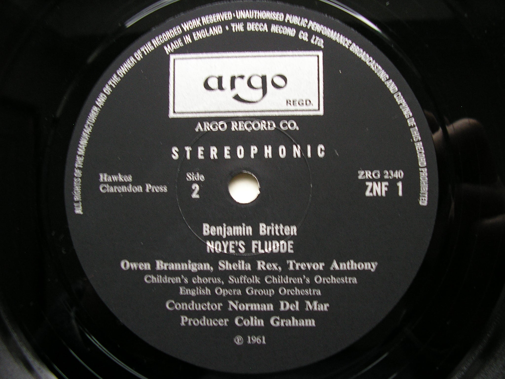 BRITTEN: NOYE'S FLUDDE     SOLOISTS / ENGLISH CHAMBER ORCHESTRA / DEL MAR    ZNF 1