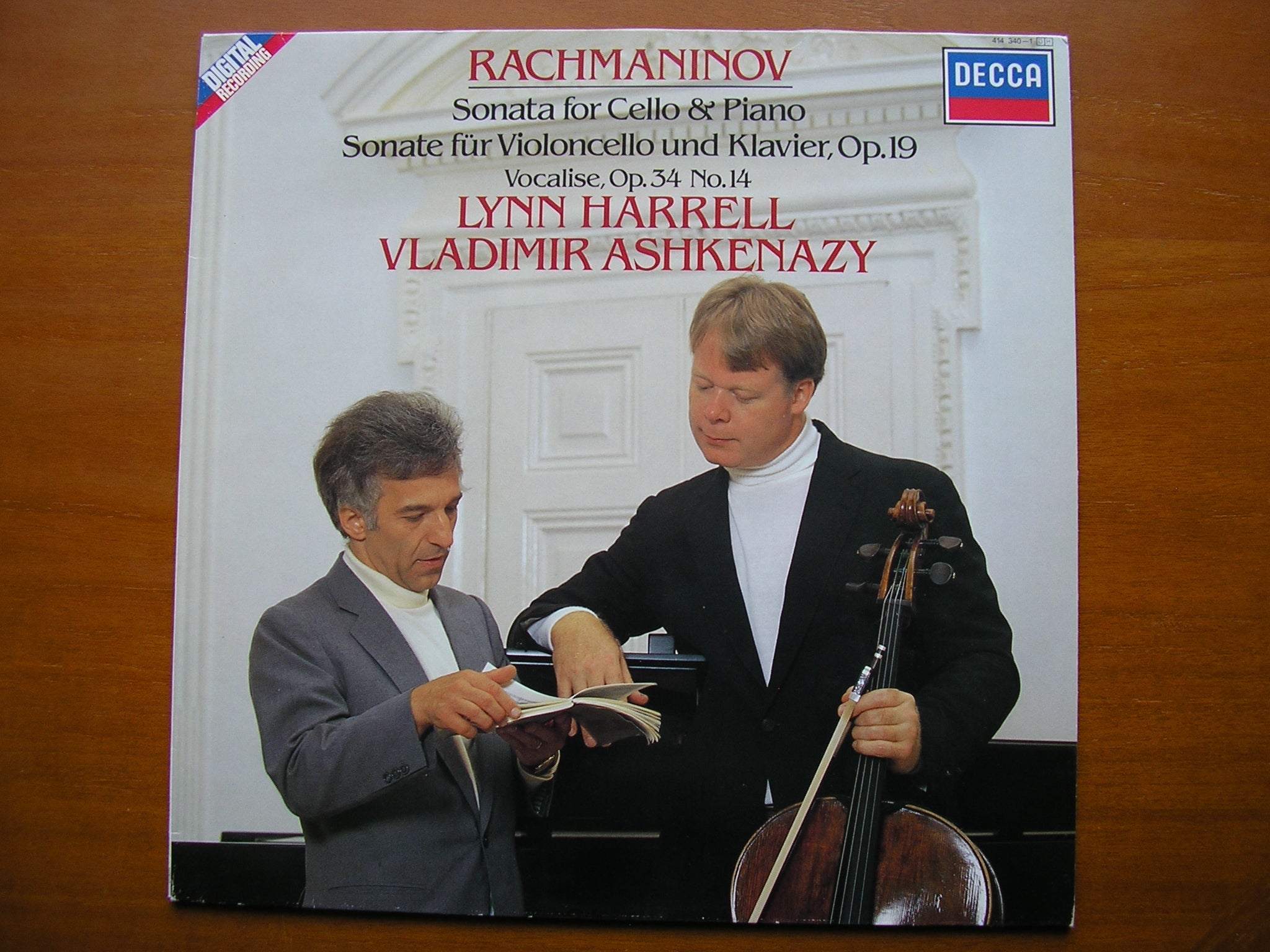 RACHMANINOV: CELLO SONATA / VOCALISE     HARRELL / AHKENAZY      414 340