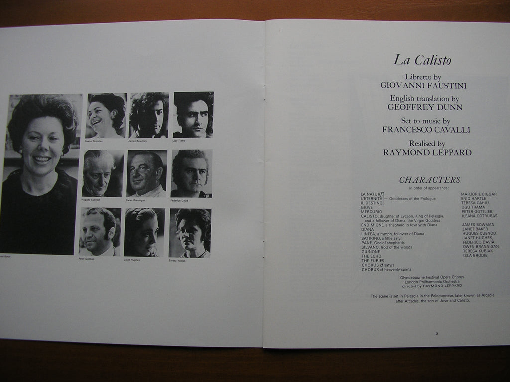 CAVALLI: LA CALISTO     BAKER / CUENOD / COTRUBAS / BRANNIGAN / BOWMAN / LONDON PHILHARMONIC / LEPPARD     ZNF 11-12