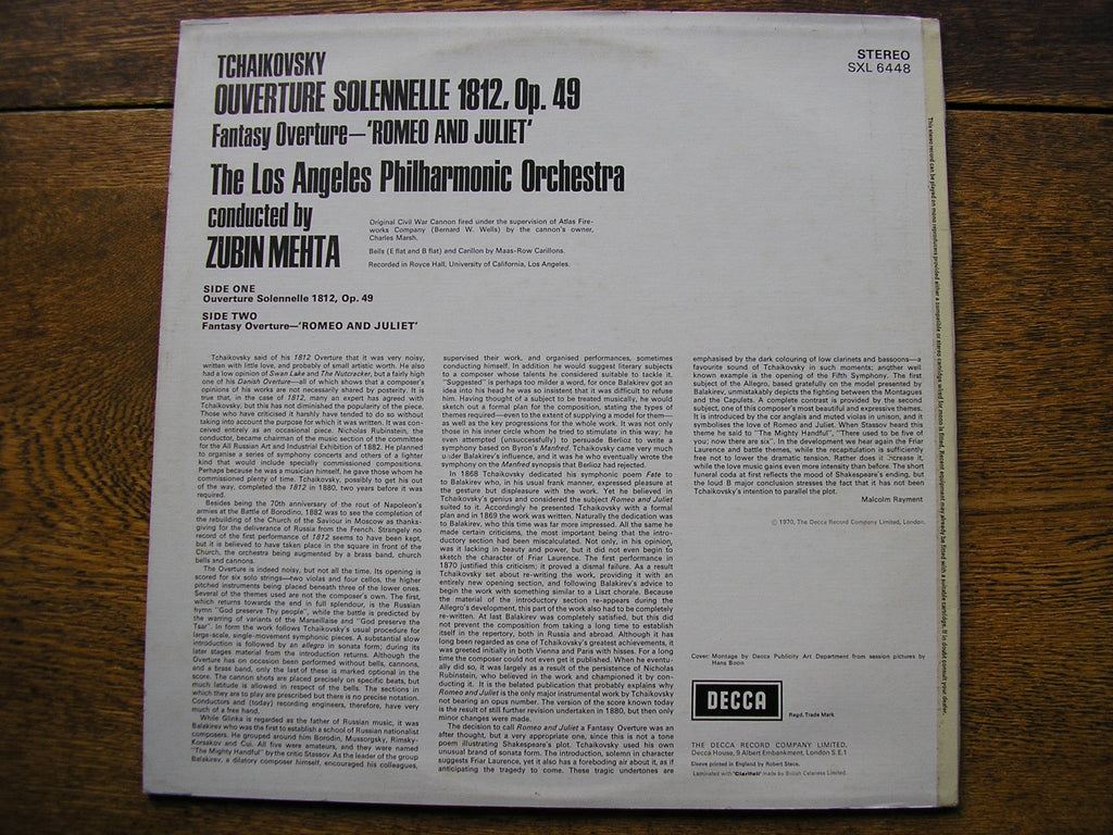 TCHAIKOVSKY: 1812 OVERTURE / ROMEO & JULIET MEHTA / LOS ANGELES PHILHARMONIC
