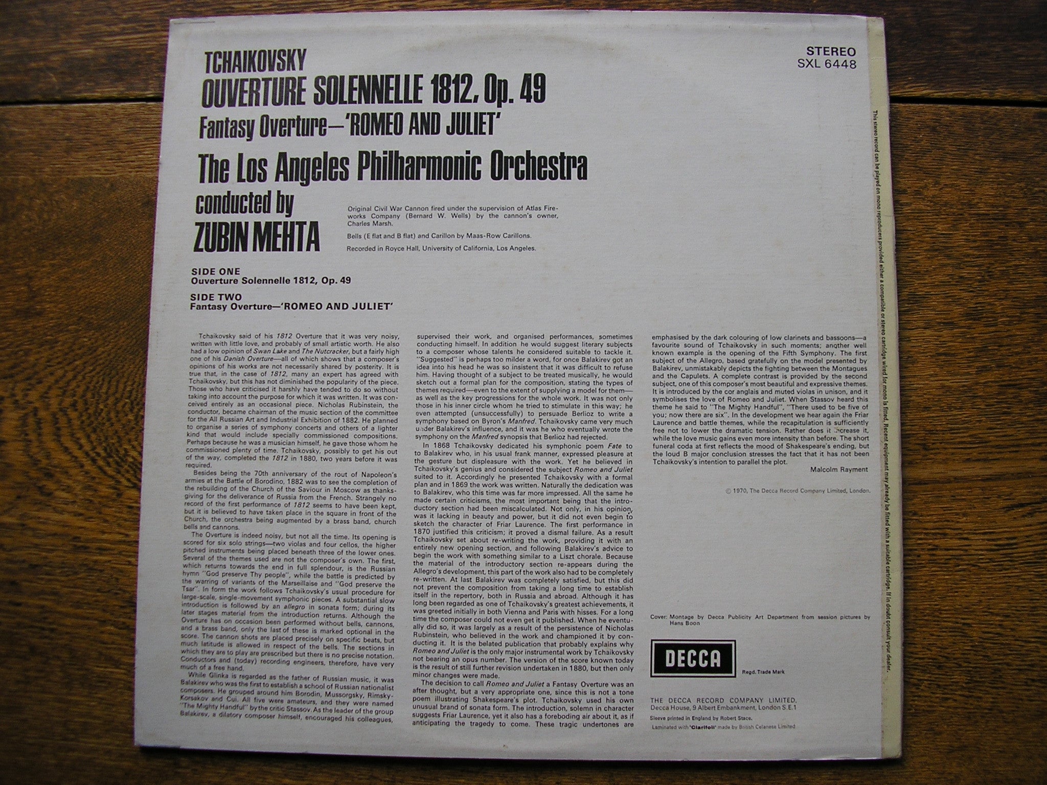 TCHAIKOVSKY: 1812 OVERTURE / ROMEO & JULIET MEHTA / LOS ANGELES PHILHARMONIC