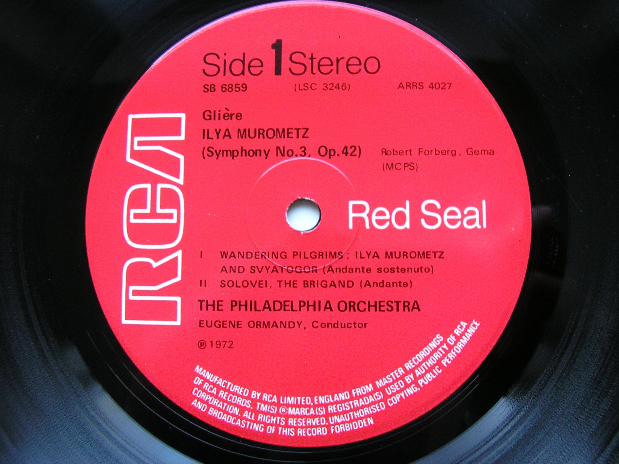 GLIERE: SYMPHONY No. 3  'Ilya Murometz'     ORMANDY / PHILADELPHIA ORCHESTRA     SB 6859
